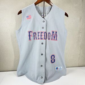 Vintage 90s Russell Athletic Freedom Herring 8 Baseball Jersey Women's Sz M